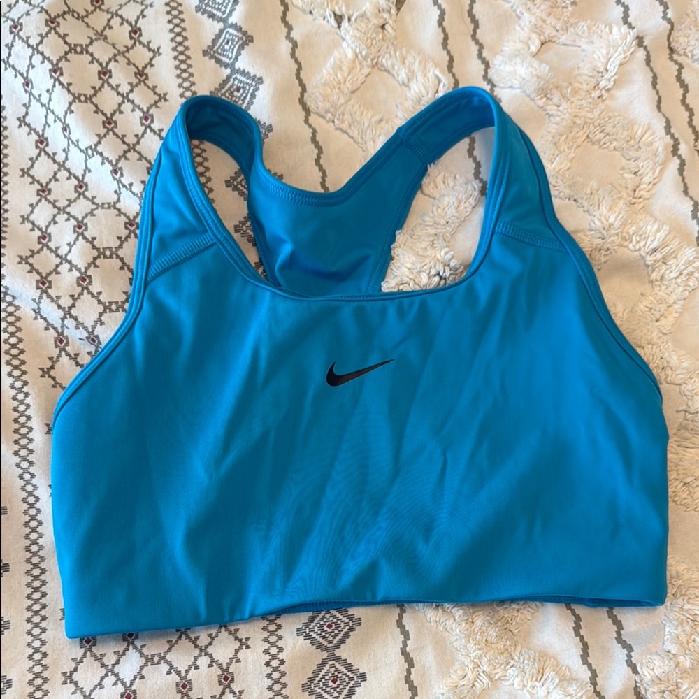Nike Blue Sports Bra Moisture-Wicking Racerback